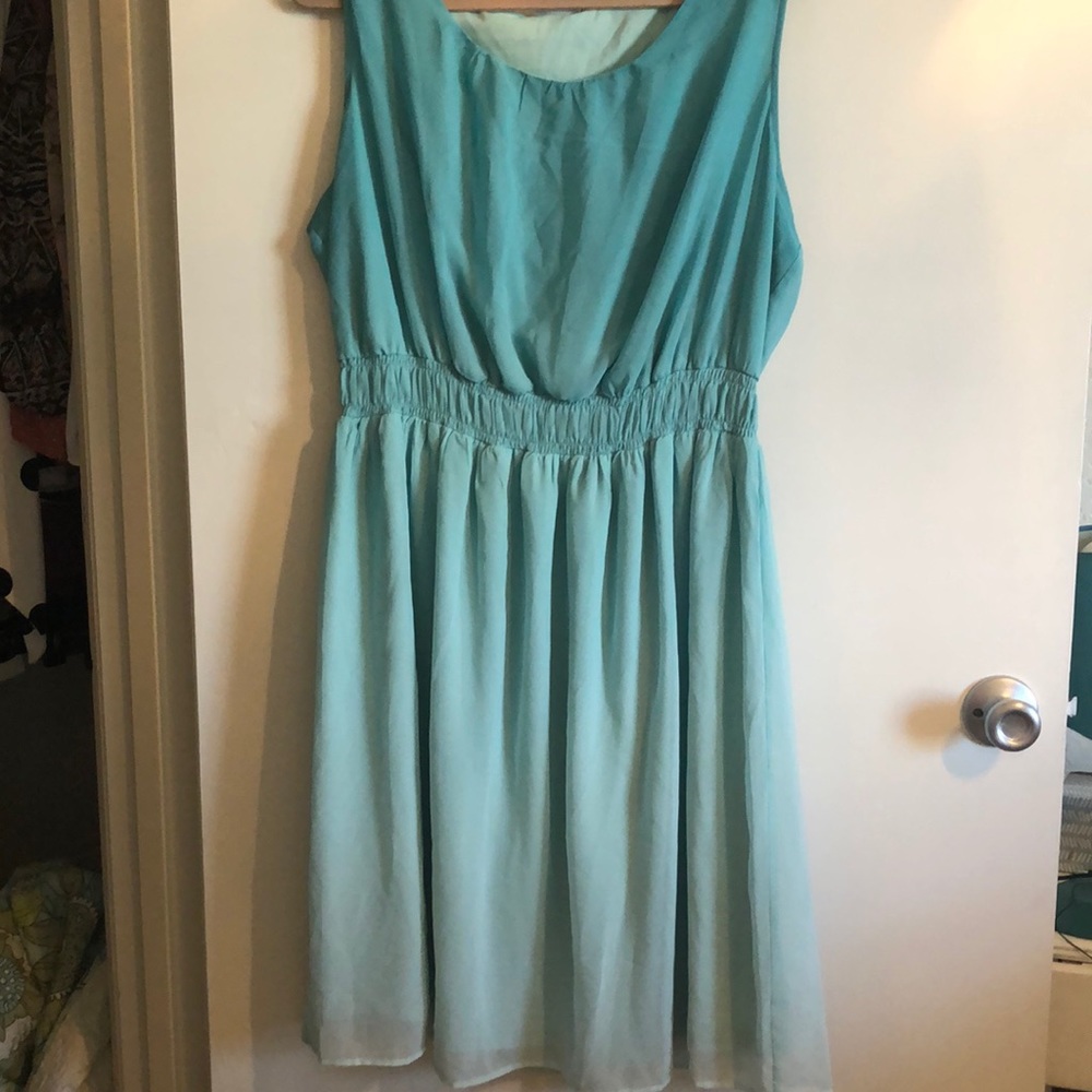 Teal ombré sleeveless dress